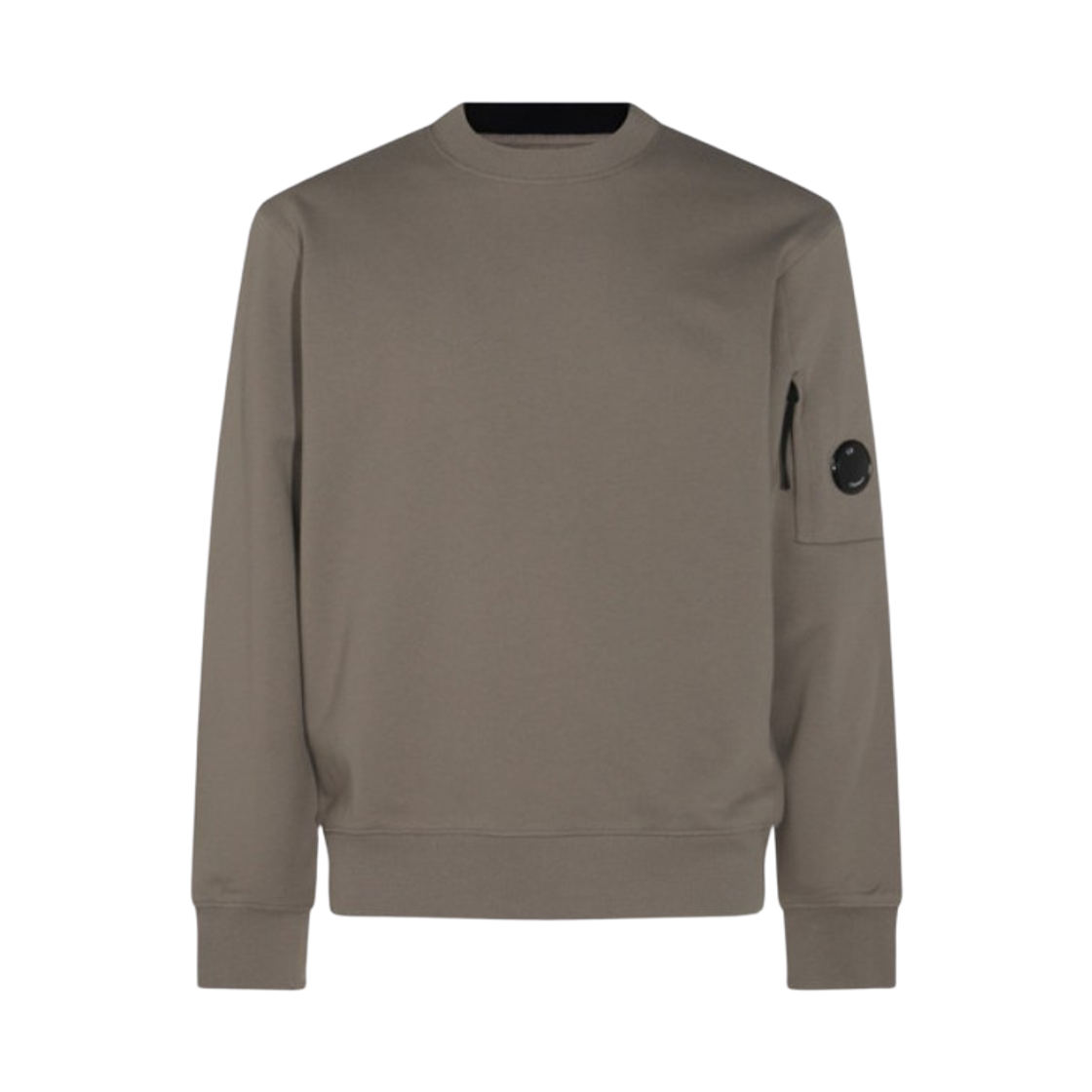 19CMSS713A005086W356 C.P. Company Diagonal Raised Fleece Crewneck Lens Sweatshirt Fallen Rock Grey - 25FW