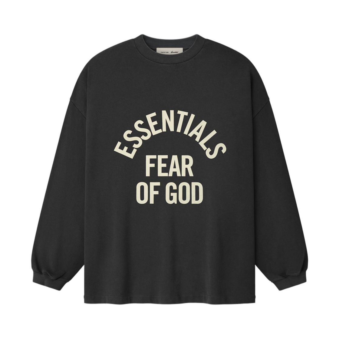 - Essentials Campus 90s Long Sleeve T-Shirt Faded Black - 26SS