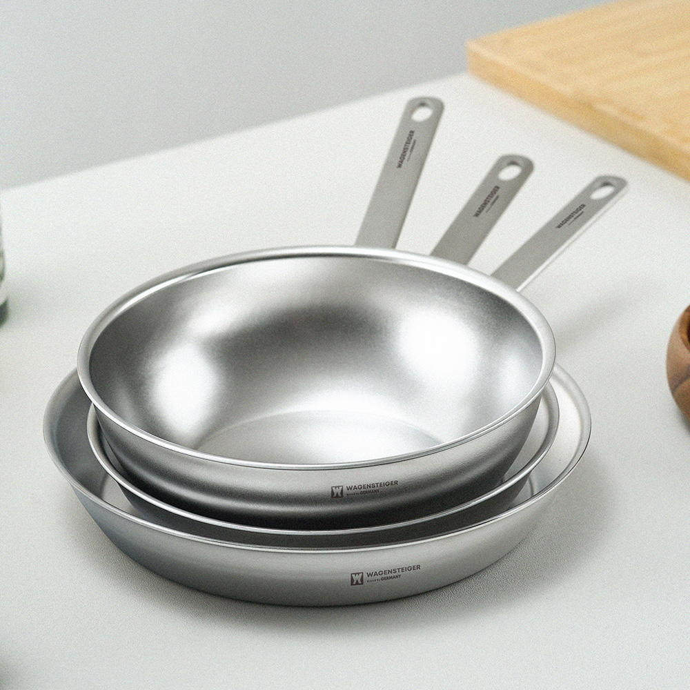 바겐슈타이거 로스탈 통5중 무연마 316 스텐 궁중팬 24cm(WAGENSTEIGER Lostal 5-Ply Abrasive-Free 316 Stainless Steel Wok (24cm)) - 4