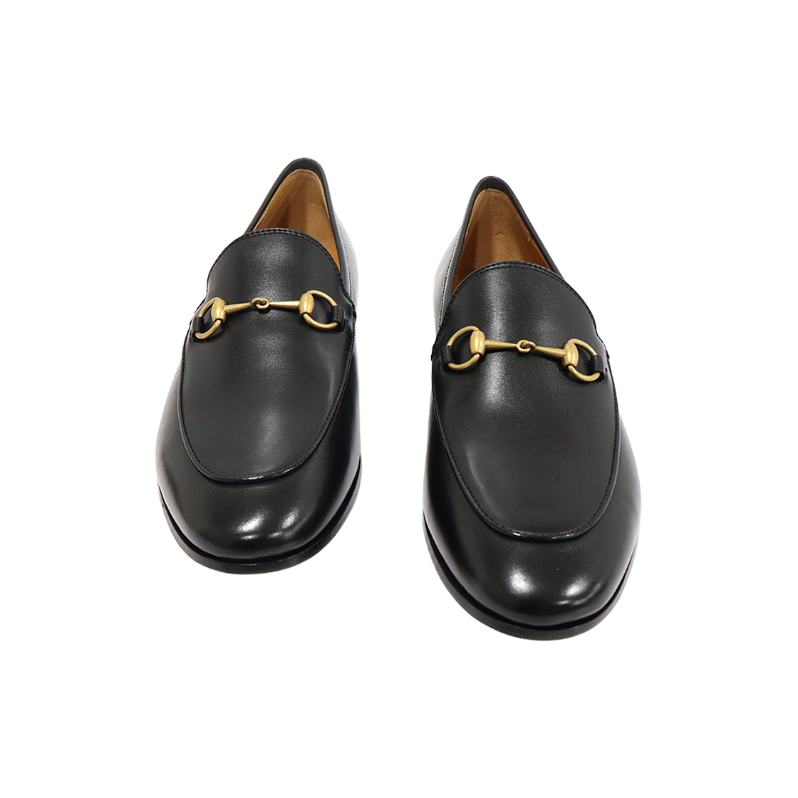 구찌 404069 블랙 레더 금장 홀스빗 조르단 조던 여성 로퍼 40(Gucci 404069 Black Leather Gold Horsebit Jordan Women's Loafers Size 40)