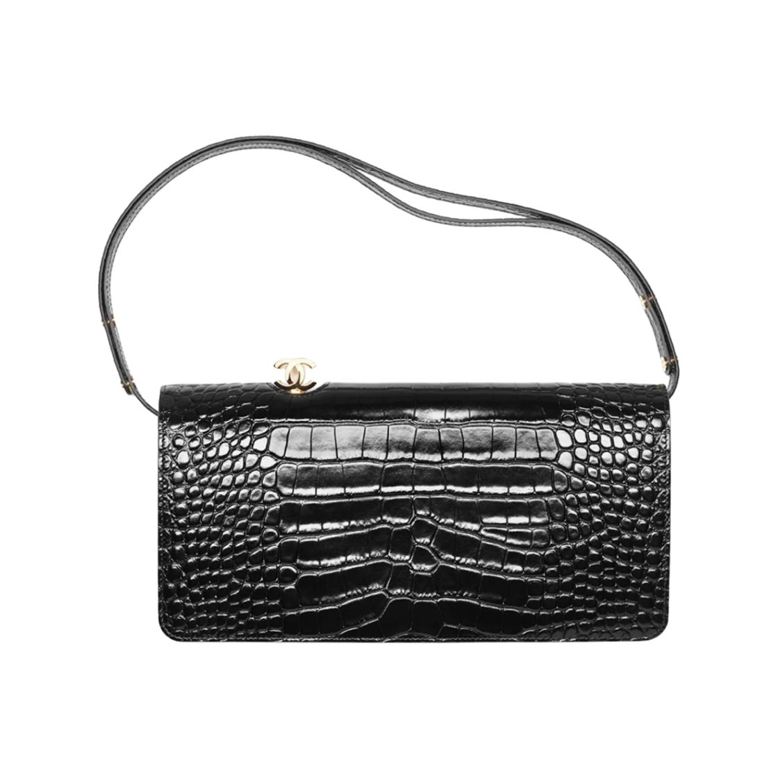 샤넬 케이스 크로커다일 카프스킨 & 골드 메탈 블랙(Chanel Clutch Crocodile Embossed Calfskin & Gold Black) - 1