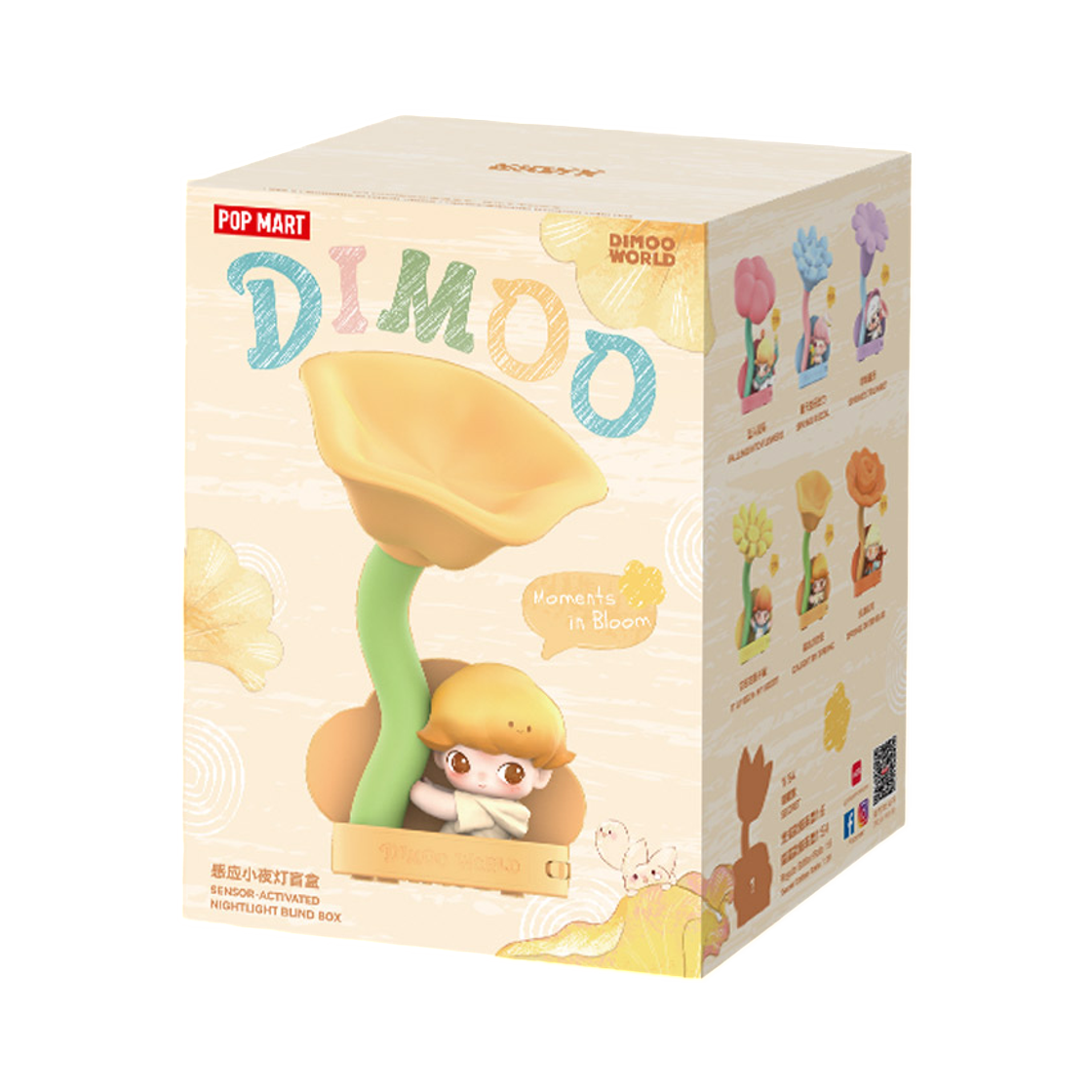 팝마트 디무 꽃 피는 순간 시리즈 센서등 미개봉 랜덤박스 (1개입)(Pop Mart Dimoo Moments In Bloom Series Sensor Activated Nightlight Sealed Case (1 Blind Box))