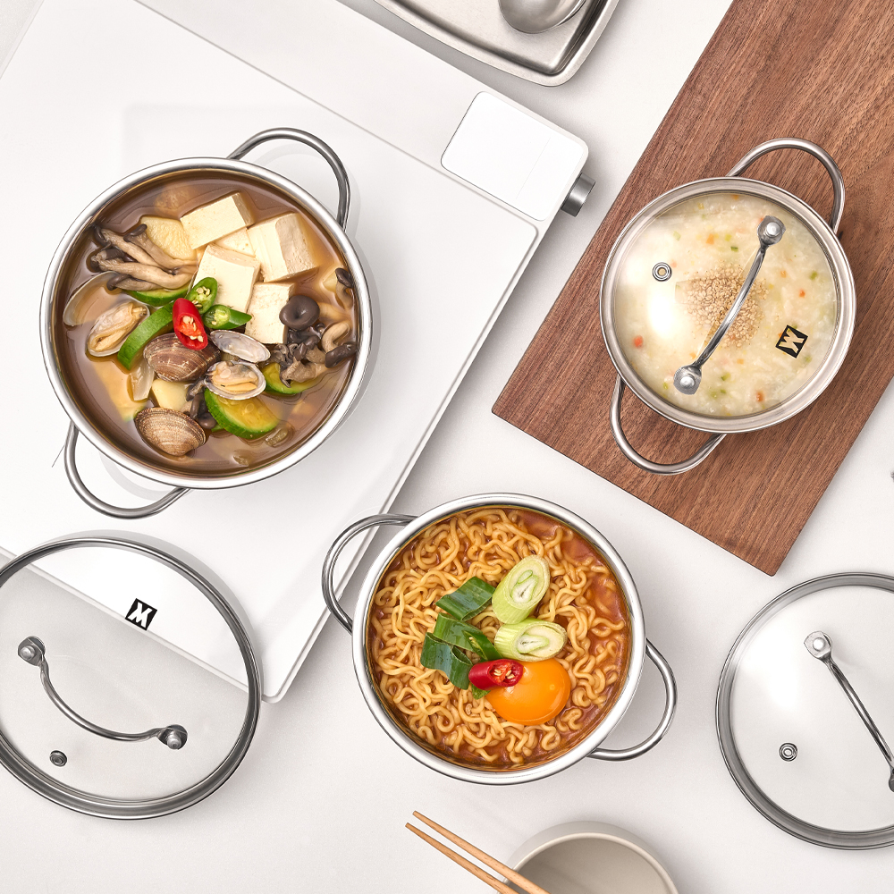 바겐슈타이거 IH 3중 바닥 스텐 미니팟 양수냄비 12cm(WAGENSTEIGER Stainless Mini Double-handle Pot 12cm) - 5