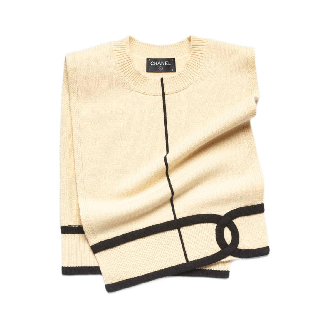 AAB988-B24411-UA213 Chanel Collar Cashmere Beige Black