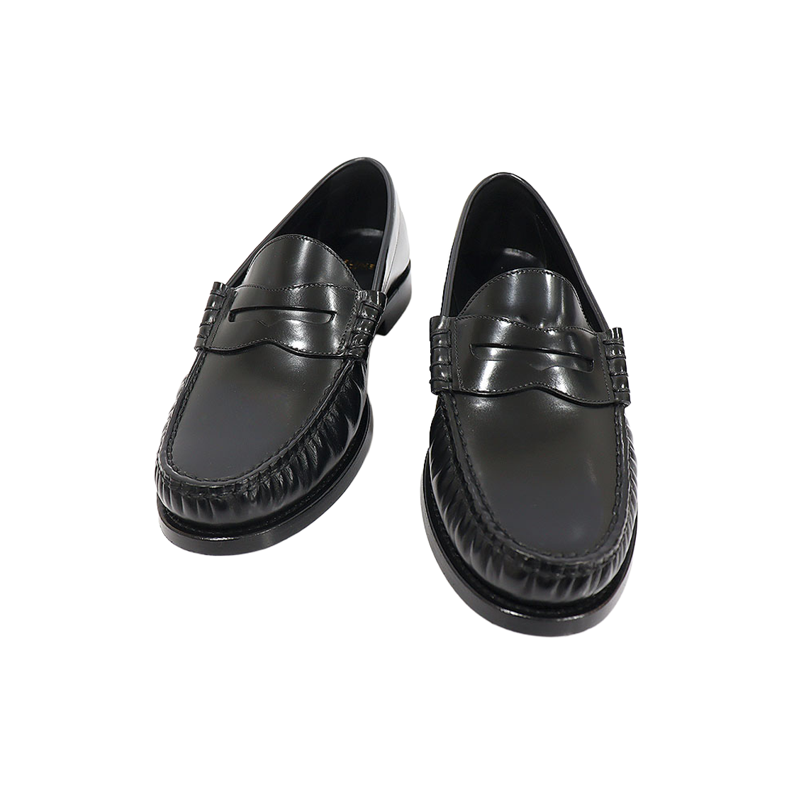 셀린느 327633001C.38NO 블랙 폴리쉬드 카프스킨 루코 여성 로퍼 37.5(Celine Black Polished Calfskin Ruko Loafers 37.5) - 1