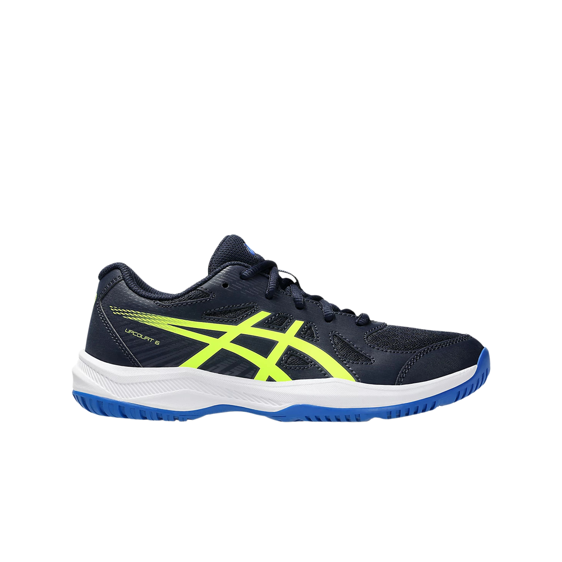 1074A045-401 (GS) Asics Upcourt 6 Midnight Safety Yellow