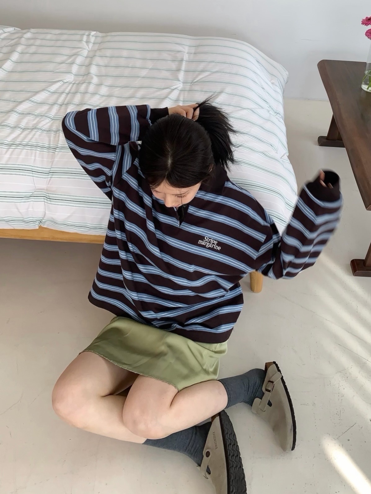 Birkenstock Boston Soft Footbed Taupe - Narrow 착용 스타일