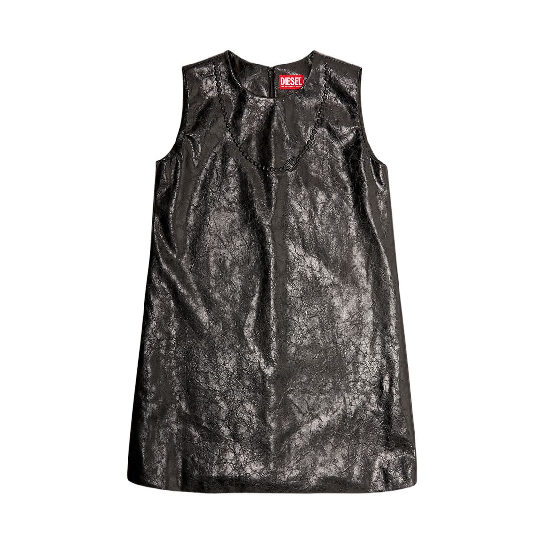 A218550QMBU-9XX (W) Diesel D-Ares Coated Mini Dress with Embossed Oval D Black