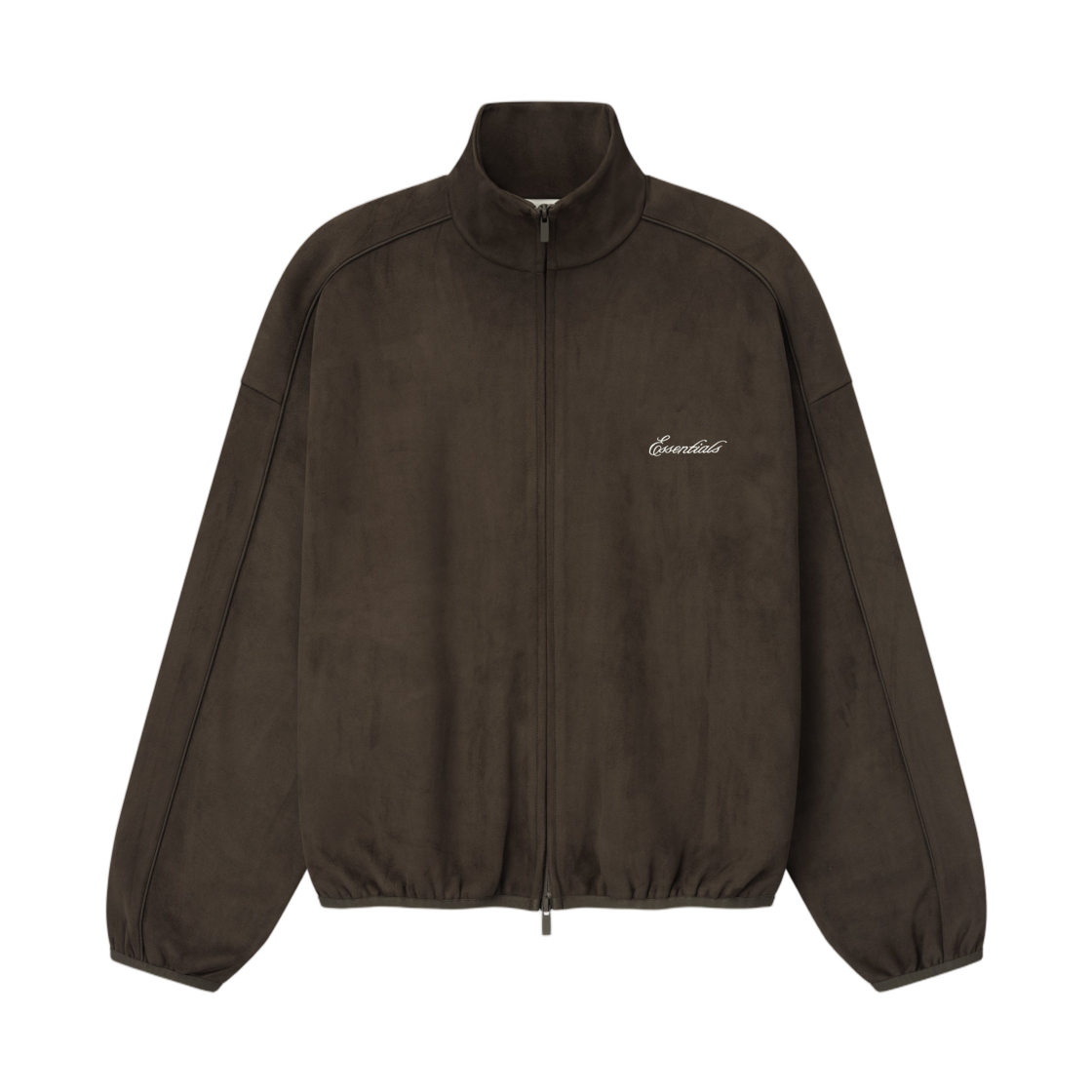 에센셜 스웨이드 플리스 시그니처 모던 트랙 자켓 위드 파이핑 브라운 - 26SS(Essentials Suede Fleece Signature Modern Track Jacket W/ Piping Brown - 26SS) - 2