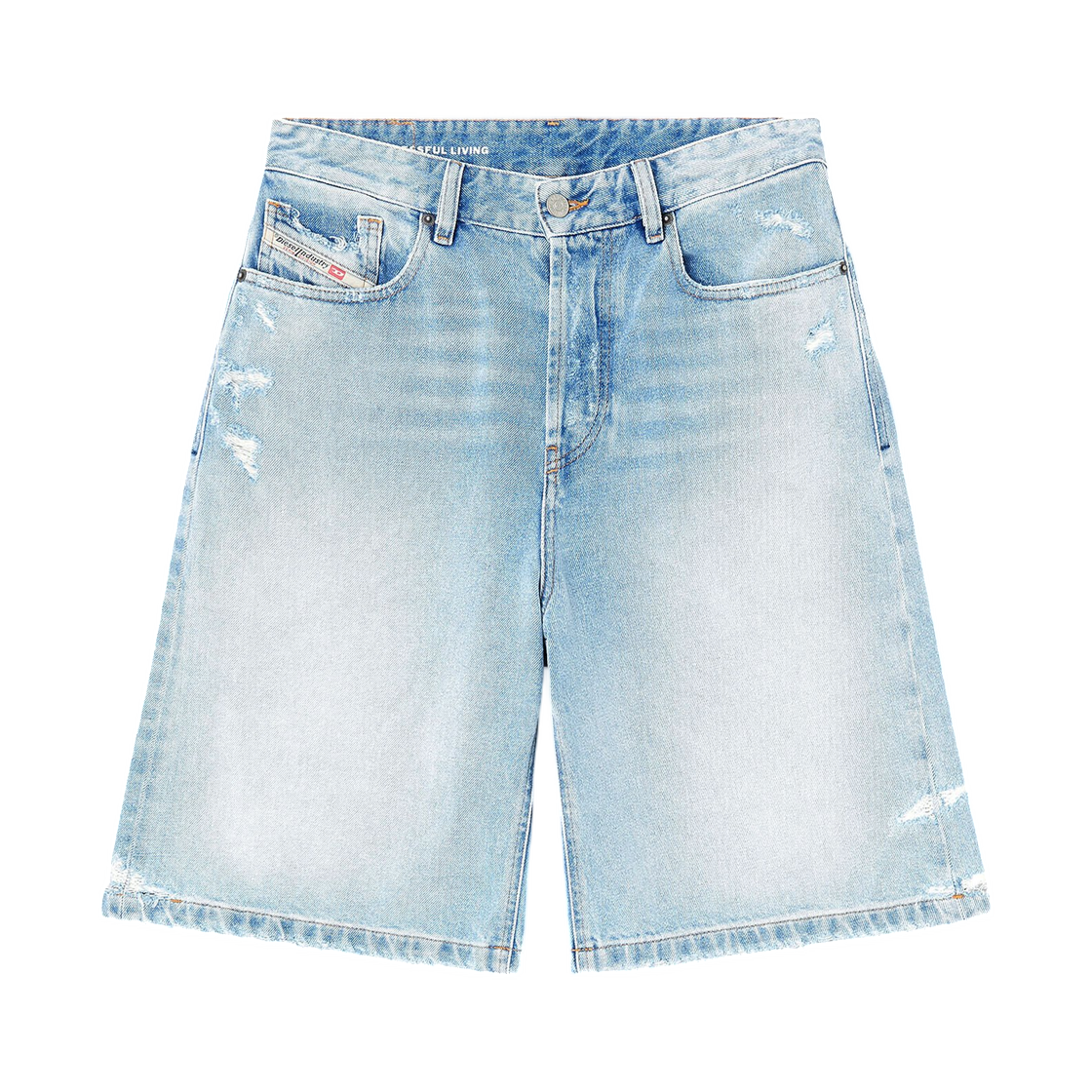 (W) 디젤 드-사이어-쇼트 데님 쇼츠 라이트 블루((W) Diesel De-Sire-Short Denim Shorts Light Blue) - 1