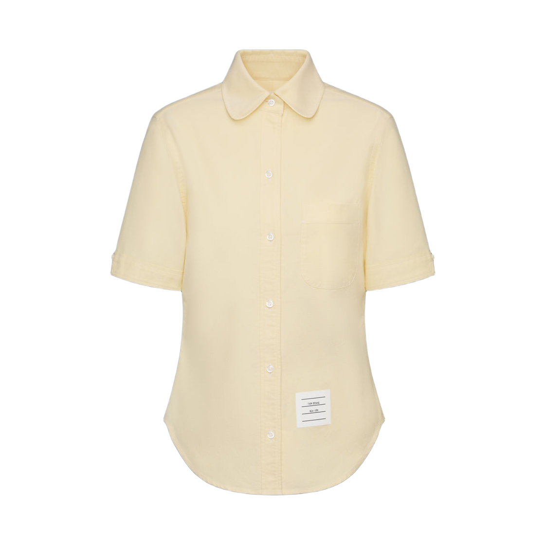 FLL206A-02188-740 (W) Thom Browne Oxford Round Collar Short Sleeve Yellow