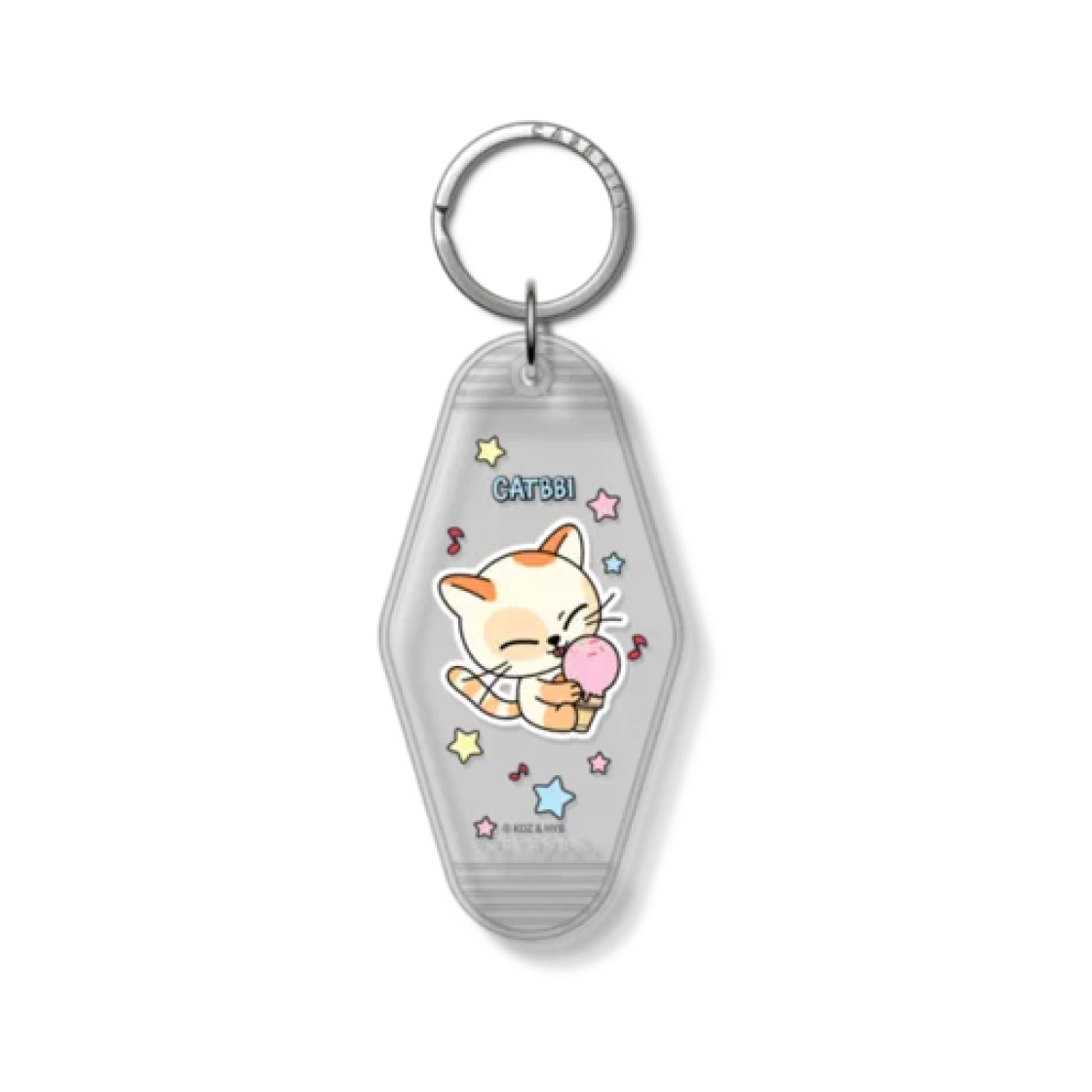 케이스티파이 x 쁘넥도 캣삐 키체인 택 프로스트 화이트(Casetify x BBNEXDO CATBBI Keychain Tag Frost White)