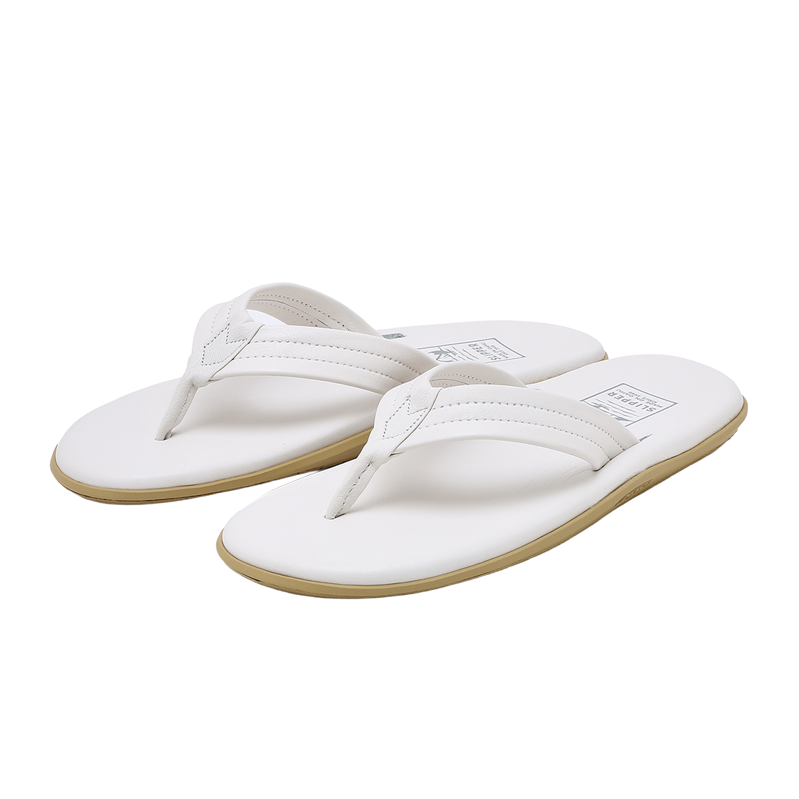 아일랜드 슬리퍼 남여공용 흰색 클래식 레더 Y 슬라이드(Island Slipper Unisex White Classic Leather Y-Slide) - 2