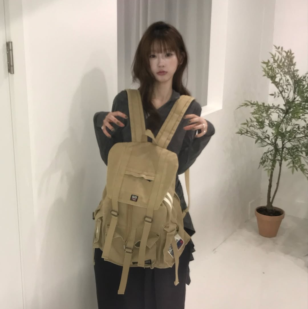 SPORT CHAMBER SC Sporty Rucksack BEIGE 착용 스타일 - 4