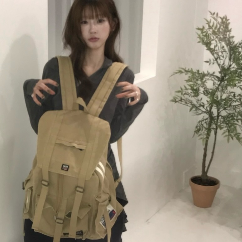 SPORT CHAMBER SC Sporty Rucksack BEIGE 착용 스타일 - 3