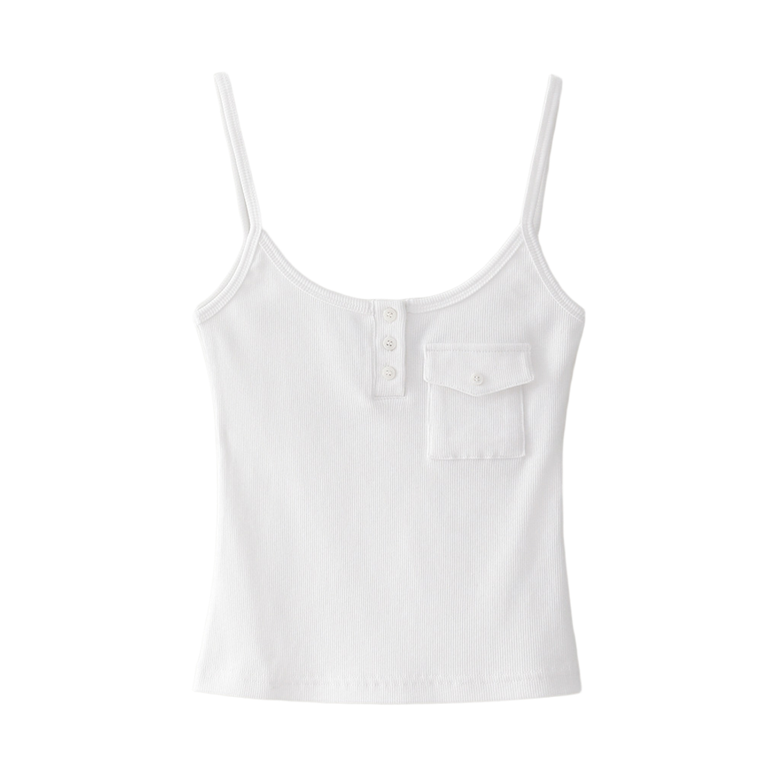 블루 선플라워 슬림 포켓 크롭 탑 화이트(Blue Sunflower Slim Pocket Crop Top White)