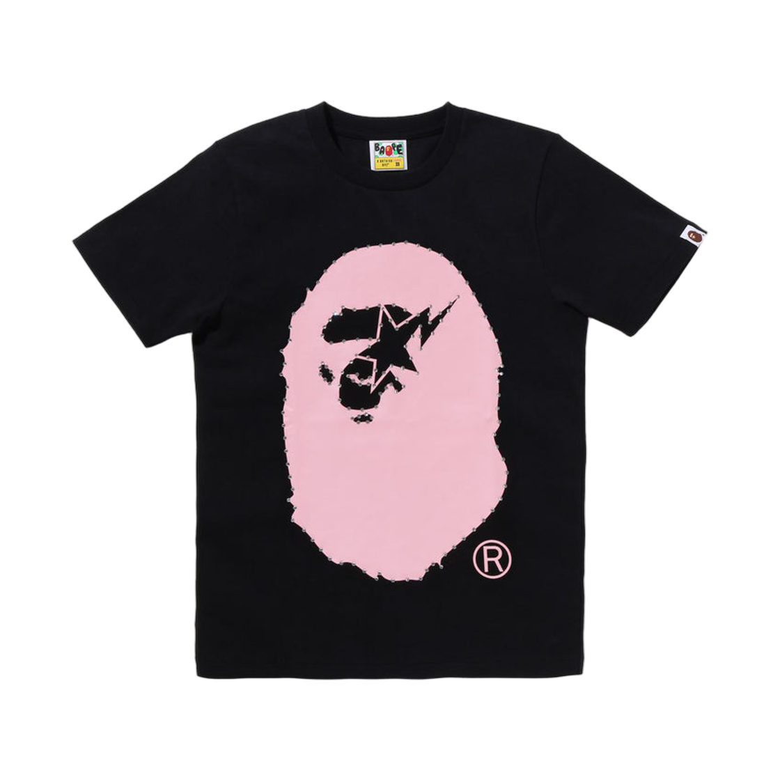 (W) 베이프 크리스탈톤 스타 아이 빅 에이프 헤드 티셔츠 블랙((W) BAPE Crystalstone Sta Eye Big Ape Head T-Shirt Black) - 1