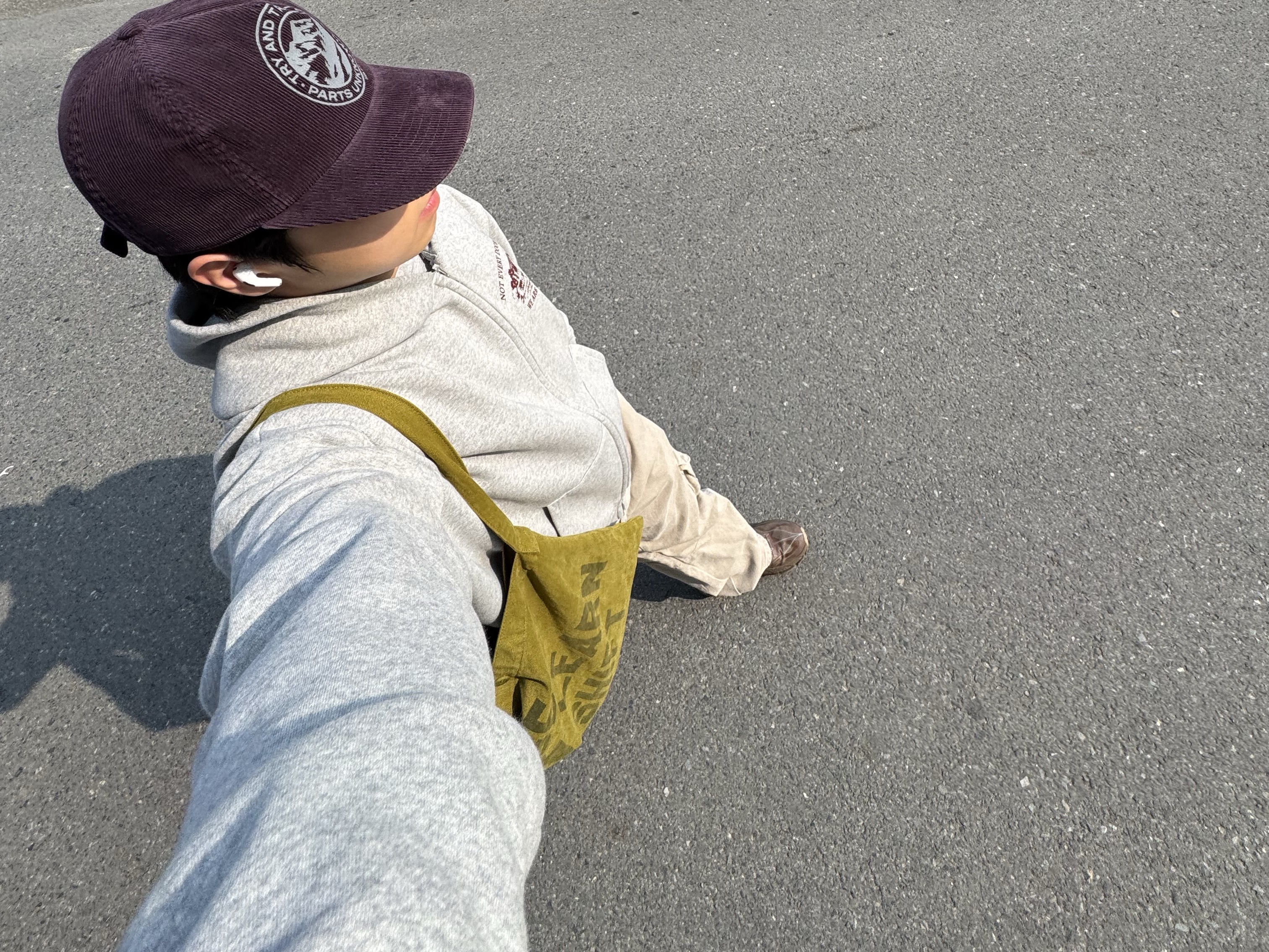 Collect Pieces Tata Corduroy Cap Purple, Collect Pieces Everywhere Zip-Up Hoodie Melange Grey 착용 스타일 - 3