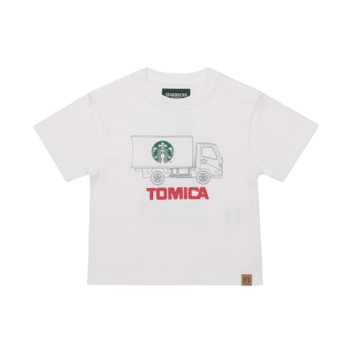 (키즈) 스타벅스 x 빔즈 토미카 트럭 프린트 키즈 티셔츠 A 화이트((Kids) Starbucks x Beams Tomica Truck Print Kids T-Shirt A White)