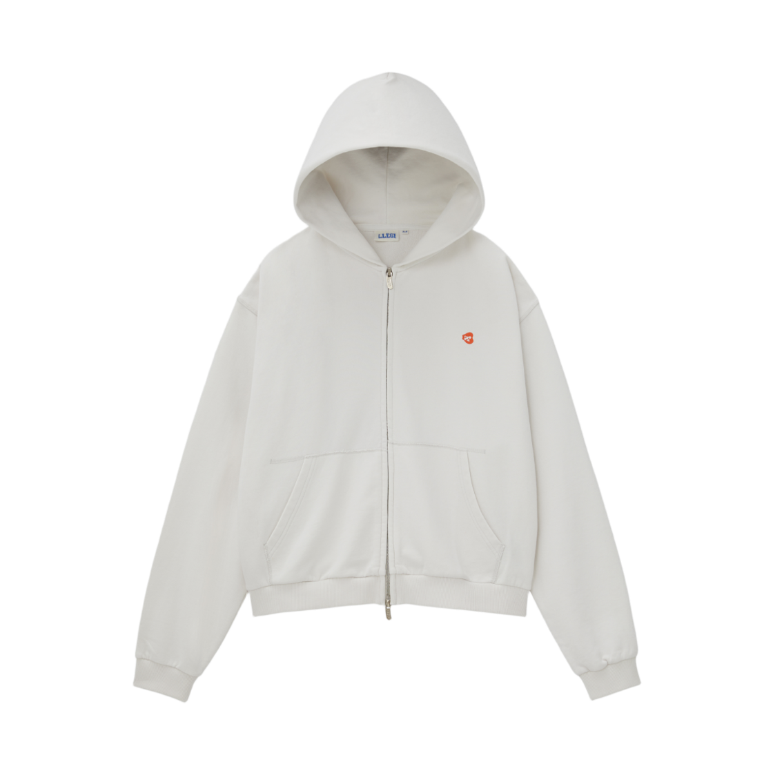 LL25WSHD003WH LLEGE Garment Dyed Hoodie Jumper Cement White