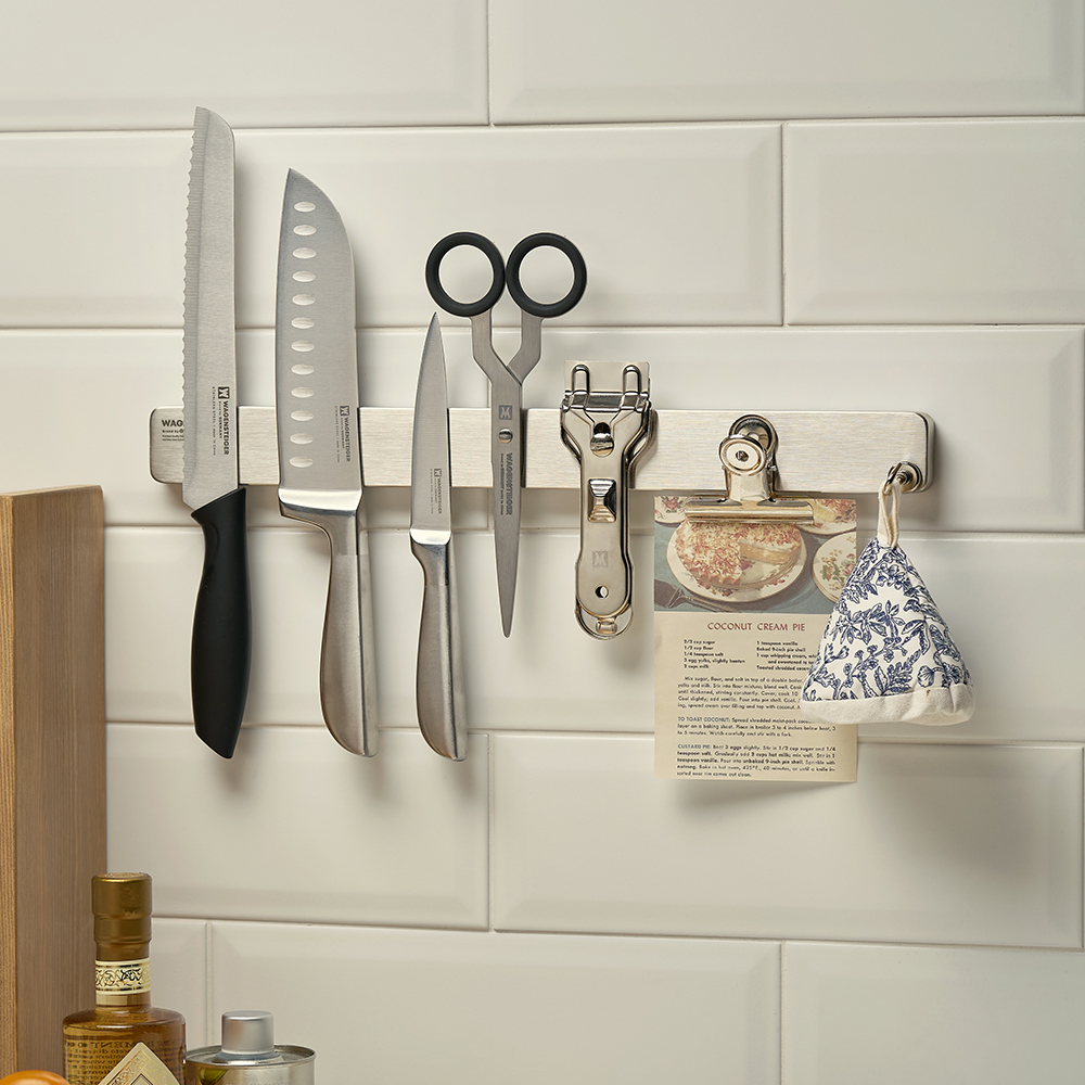 바겐슈타이거 부착식 마그네틱 스텐 304 나이프 홀더 40cm(WAGENSTEIGER Adhesive Magnetic Stainless Steel 304 Knife Holder 40cm) - 6