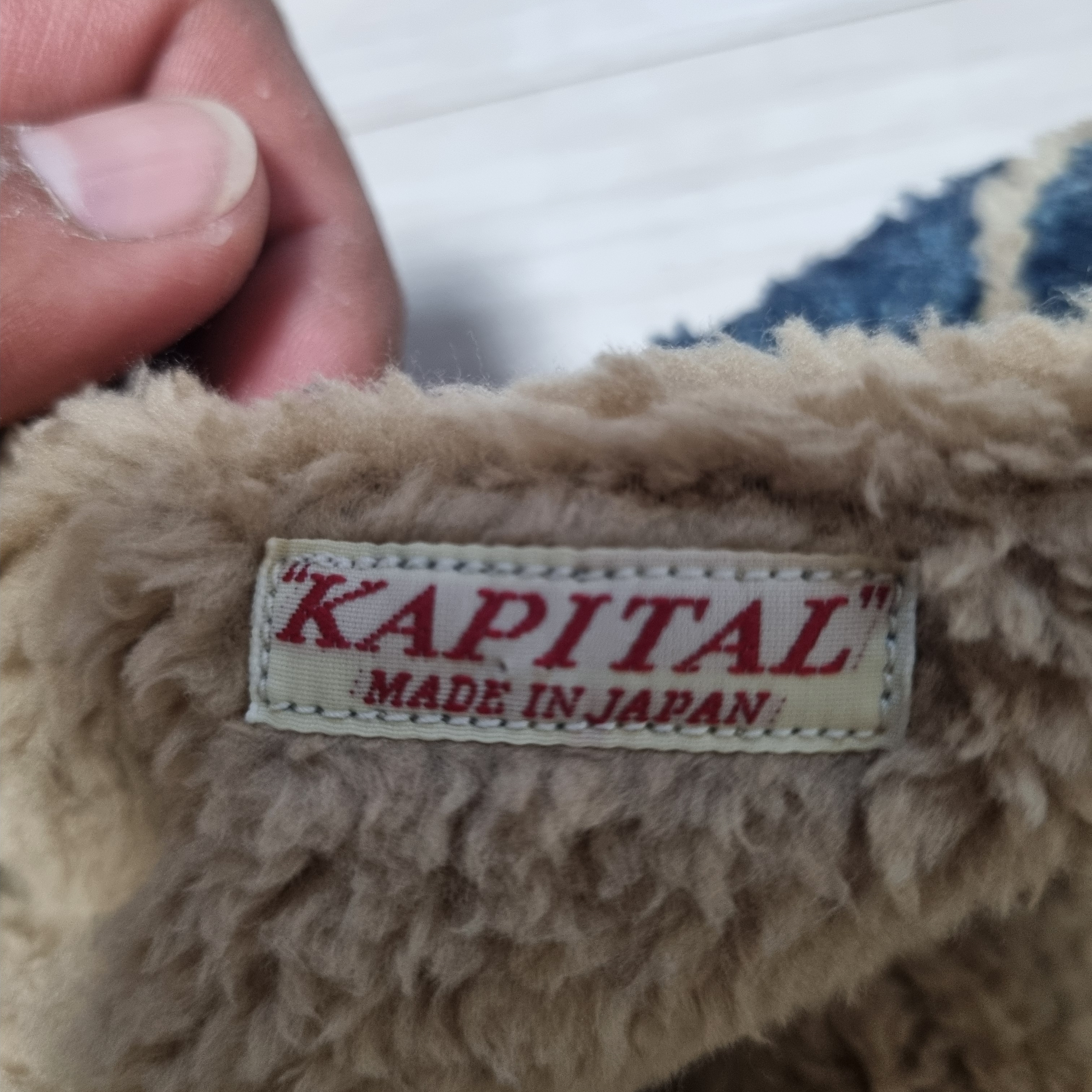 Kapital Damask Pattern Maria Fleece Zip Blouson Beige 착용 스타일 - 4