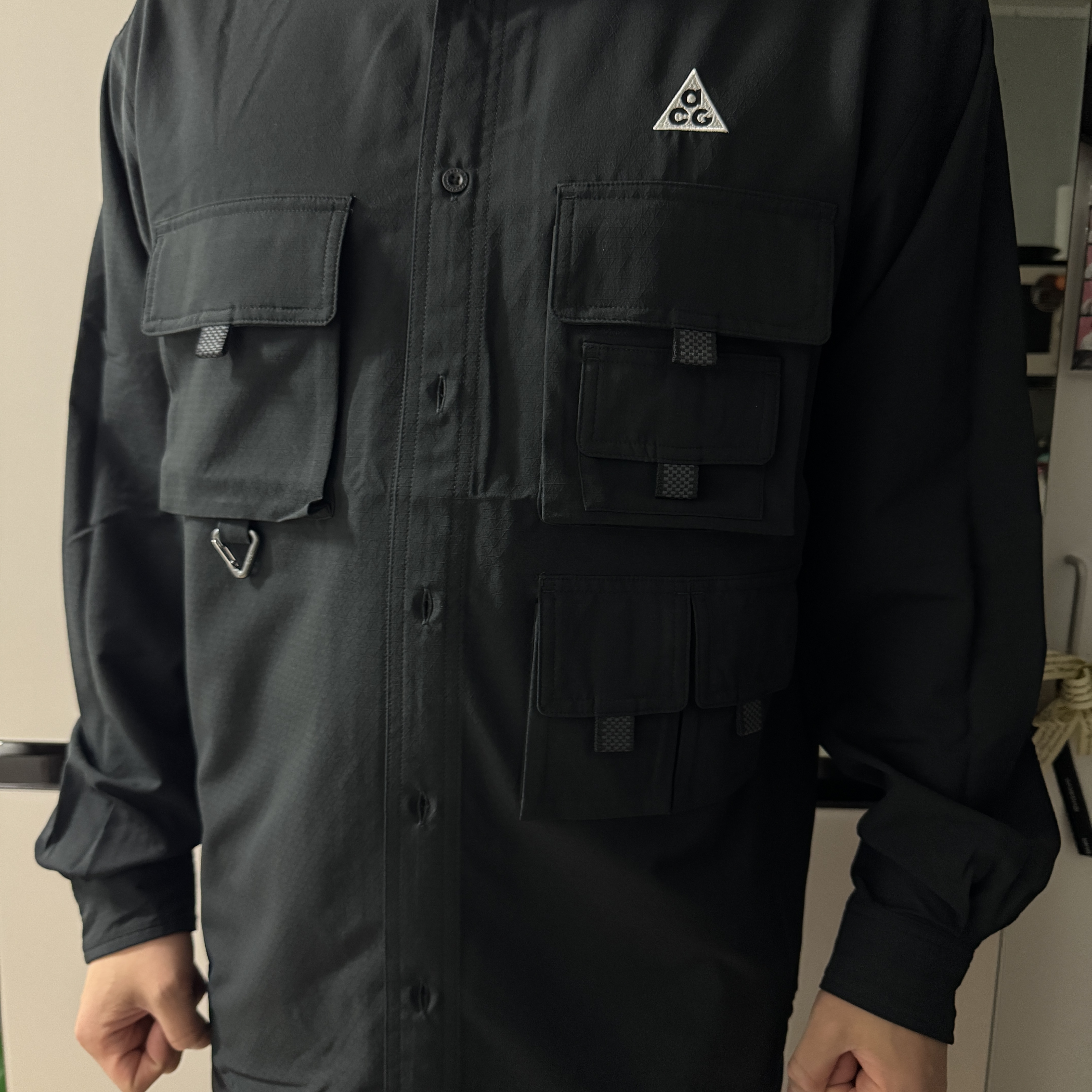 Nike ACG Dri-Fit UV Devastation Trail Shirt Black Summit White - Asia 착용 스타일