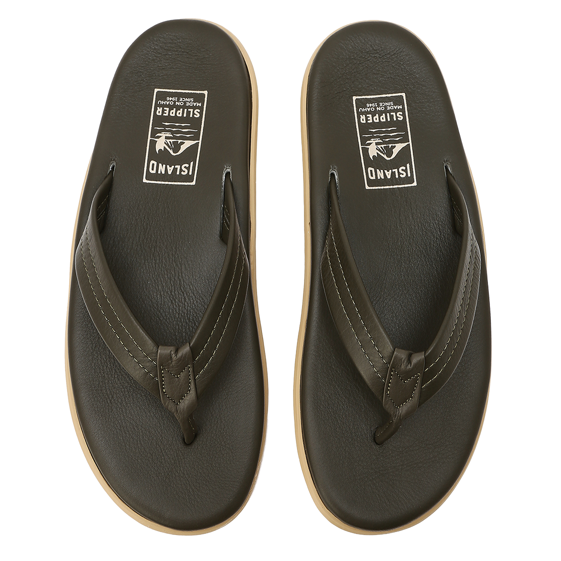 아일랜드 슬리퍼 남여공용 초록 클래식 레더 Y 슬라이드(Island Slipper Unisex Green Classic Leather Y-Slide) - 5