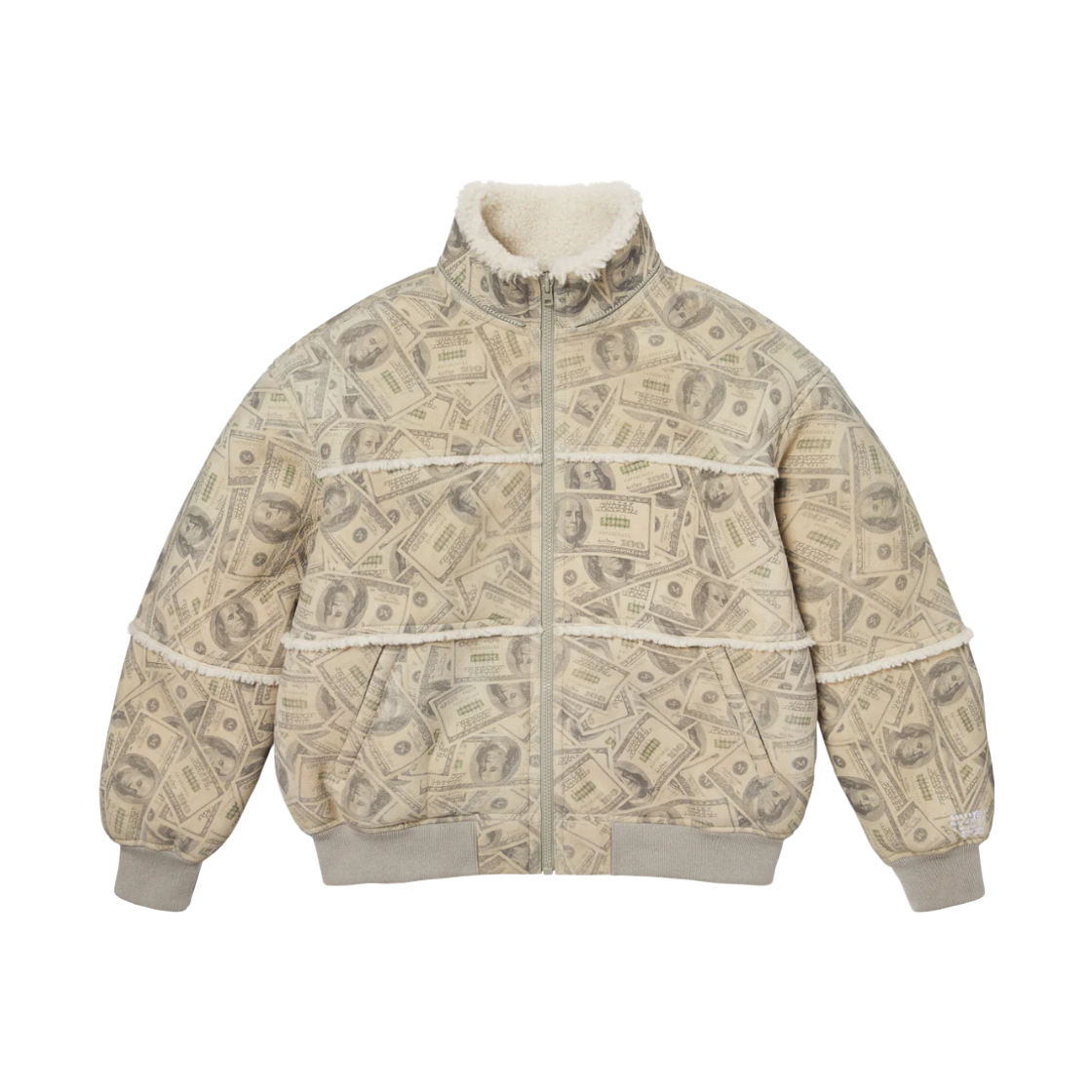 슈프림 x MM6 메종 마르지엘라 후드 셔링 봄버 자켓 머니 - 26SS(Supreme x MM6 Maison Margiela Hooded Shearling Bomber Jacket Money - 26SS) - 4