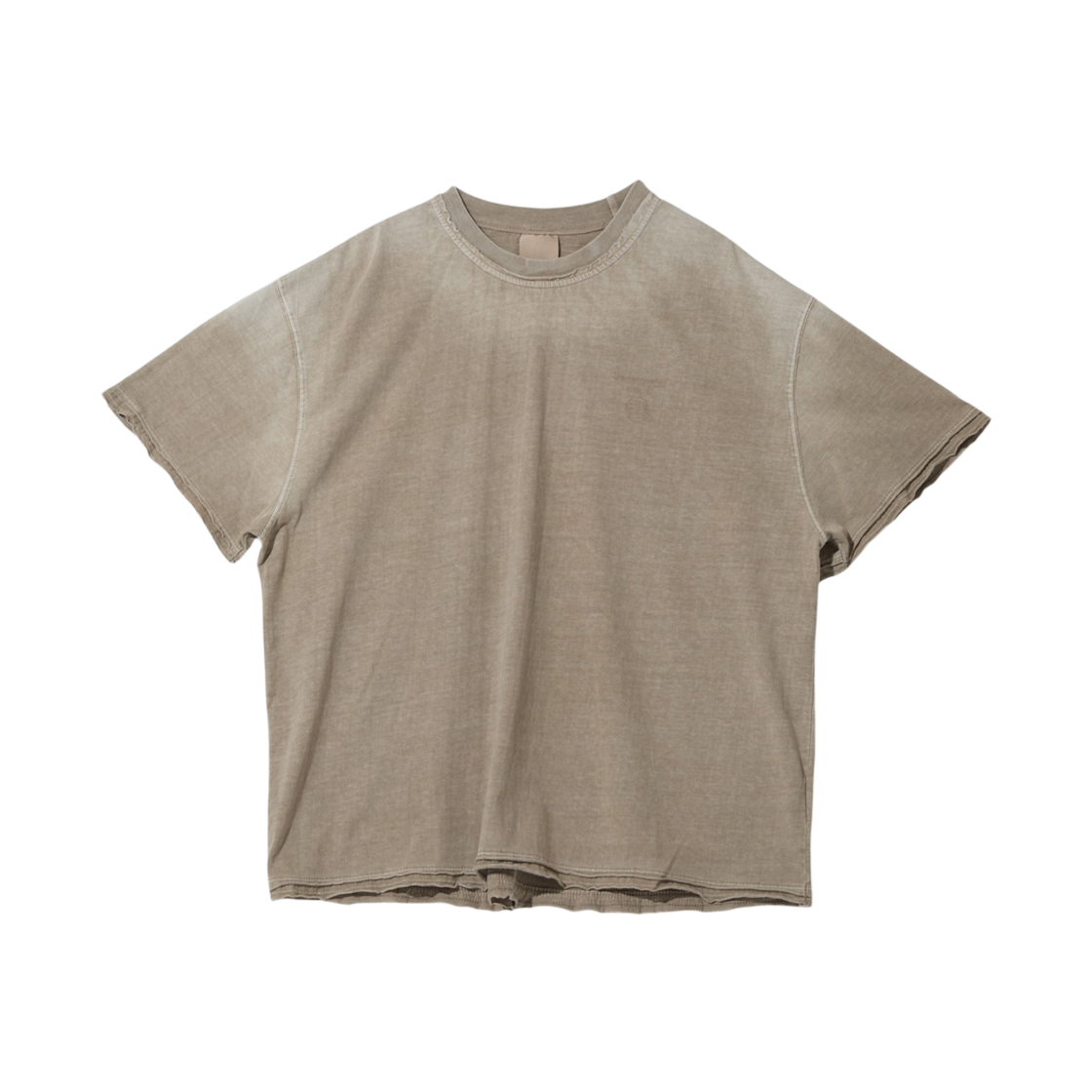언더마이카 무.113 콤비 로우 엣지 워시드 티셔츠 베이지(Undermycar Mu.113 Combi Raw Edge Washed T-Shirts Beige) - 1