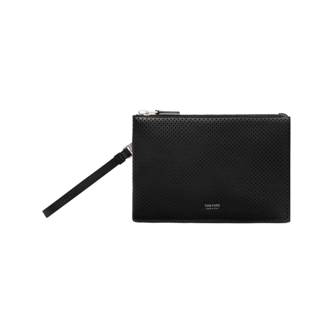 톰포드 퍼포레이티드 레더 미니멀 슬림 파우치 리스틀릿 블랙(Tom Ford Perforated Leather Minimal Slim Pouch with Wristlet Black)