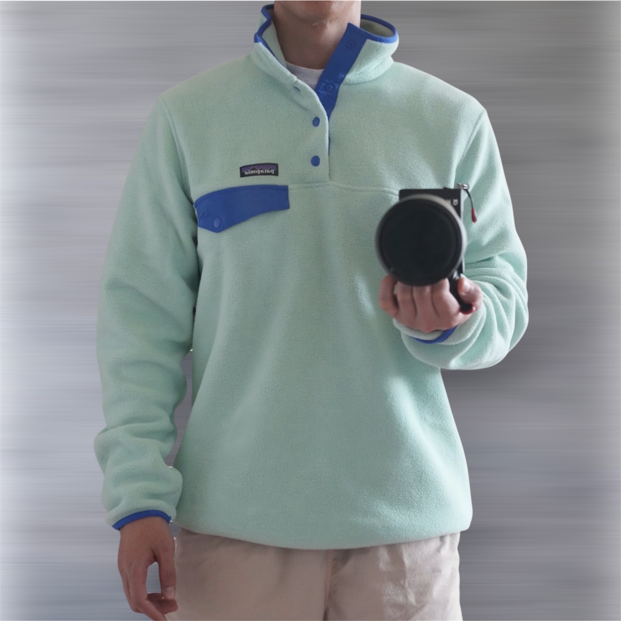 Patagonia Lightweight Synchilla Snap-T Fleece Pullover Rinsed Green 착용 스타일