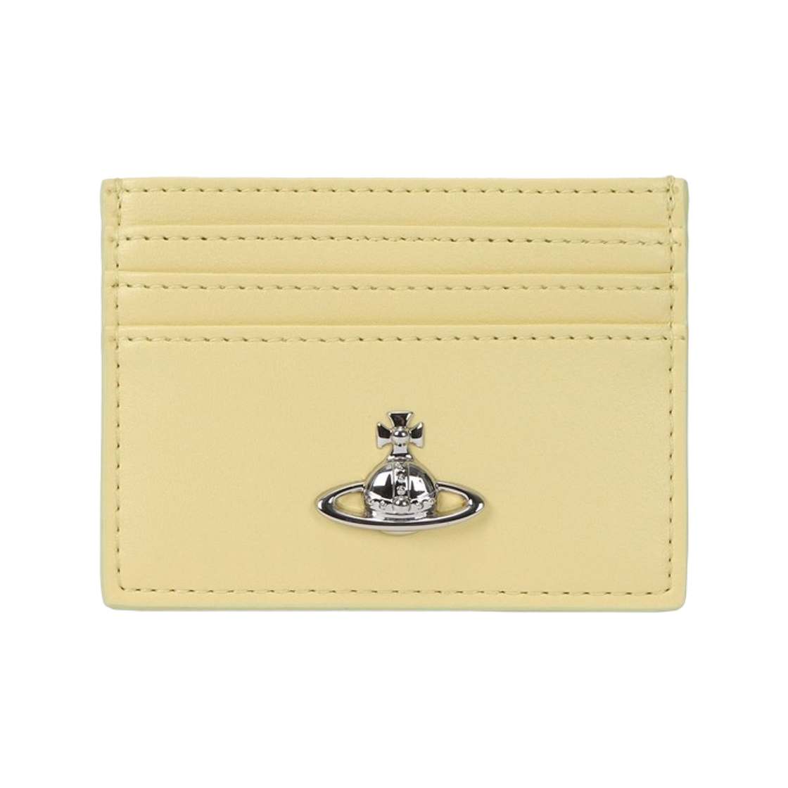 54030004W-S0026-E402 Vivienne Westwood Orb Logo Flat Card Holder Yellow