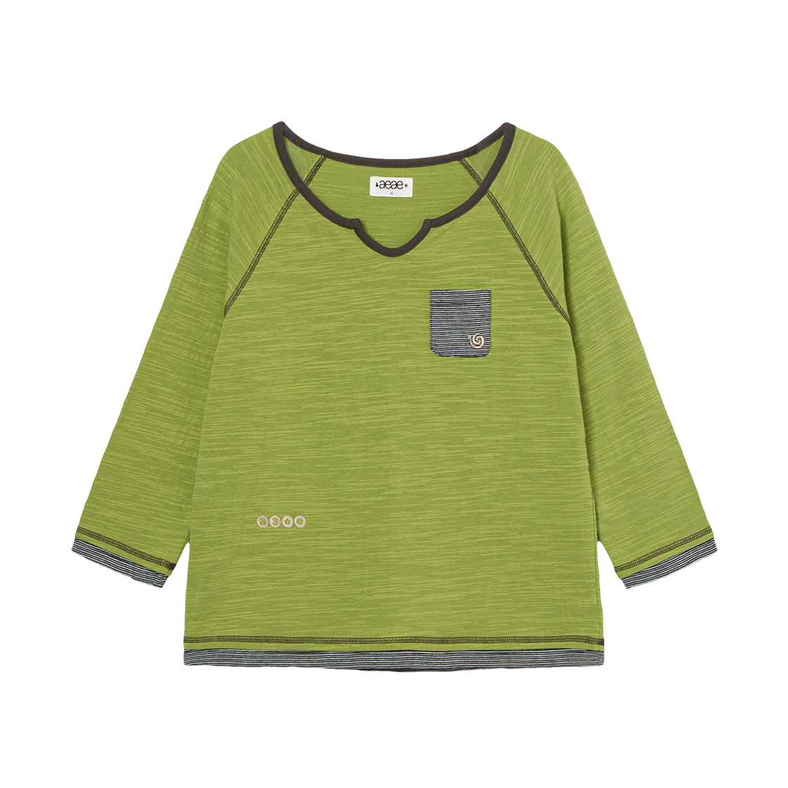 에이이에이이 레이어드 슬리브 티 그린(AEAE Layered Sleeve Tee Green)