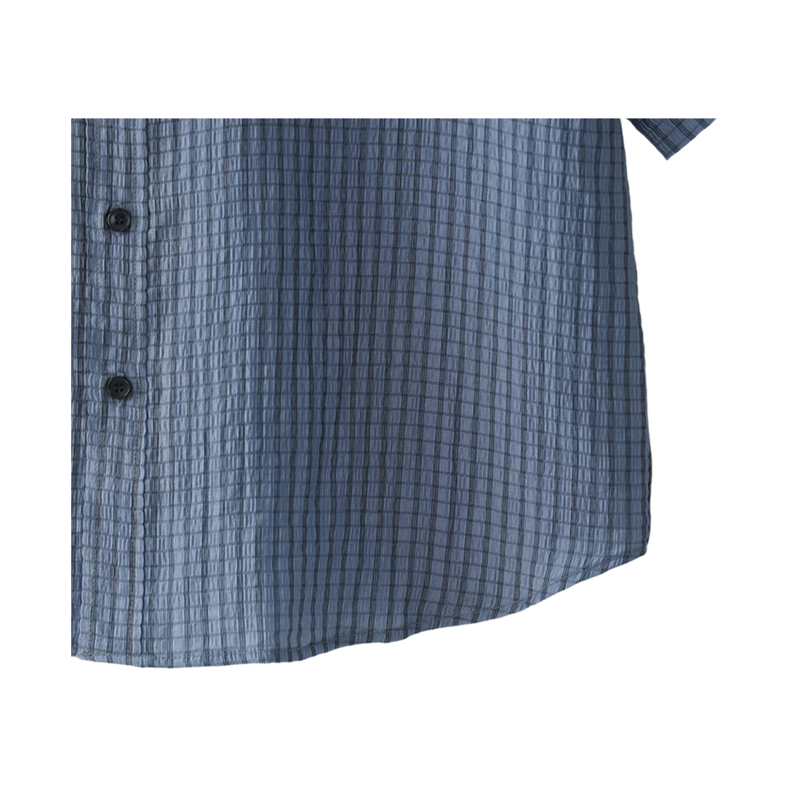 블루 선플라워 크링클 체크 반팔 셔츠 블루(Blue Sunflower Crinkle Check Short Sleeve Shirt Blue) - 5