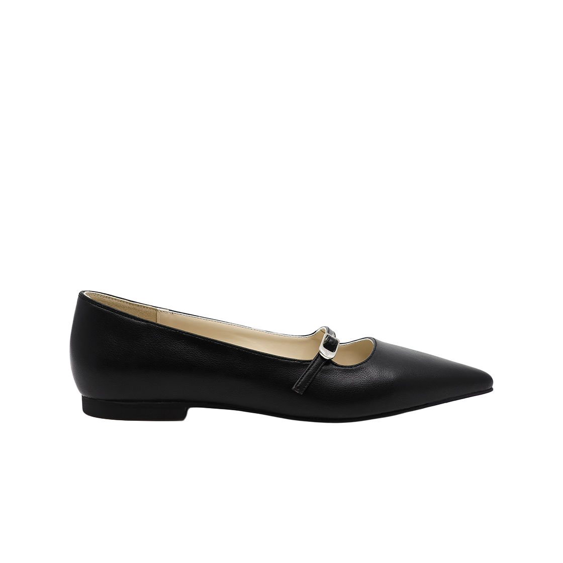 MD0273_3 Moodnight Moreen Stiletto Mary-Jane Flat Shoes l Black