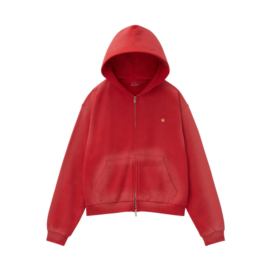 LL25WSHD003RD LLEGE Garment Dyed Hoodie Jumper Red