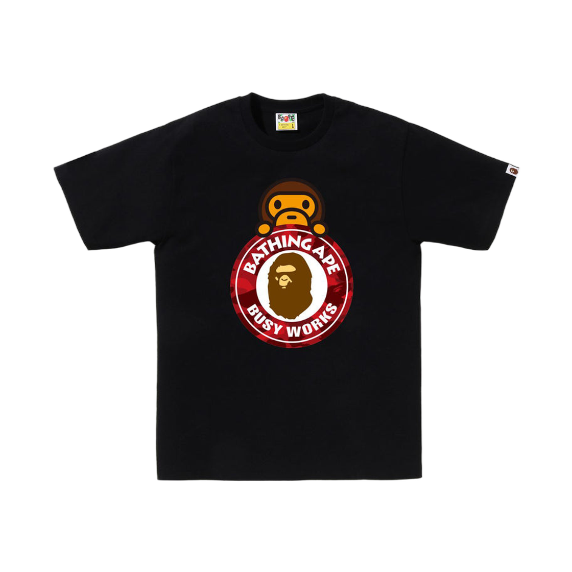 - BAPE Color Camo Milo On Busy Works T-Shirt Black Red