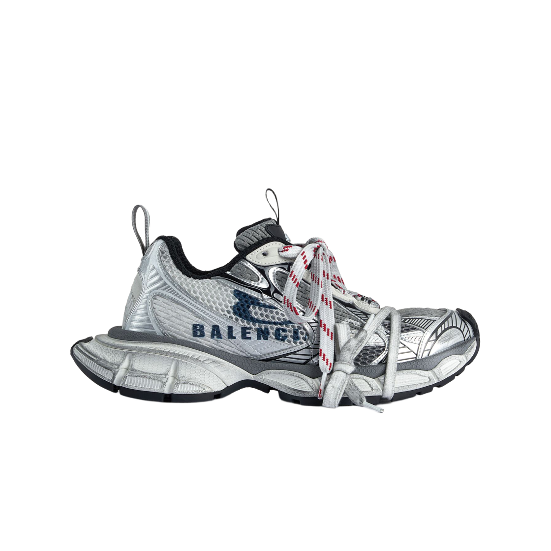 발렌시아가 3XL 스플릿 로고 스니커즈 화이트 네이비