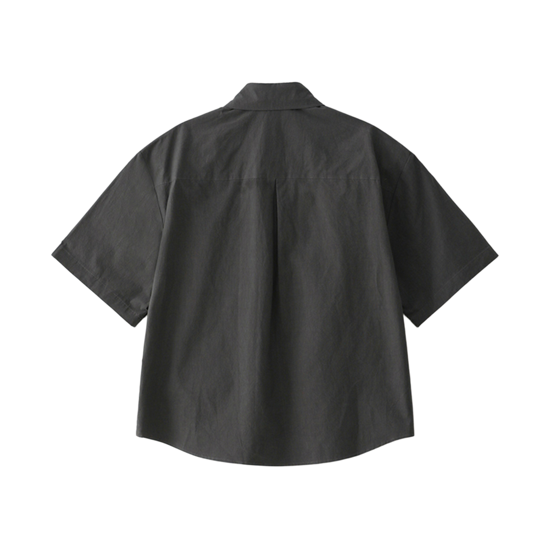 블루 선플라워 세미 크롭 포멀 반팔 셔츠 차콜(Blue Sunflower Formal Short Sleeve Shirt Charcoal) - 3