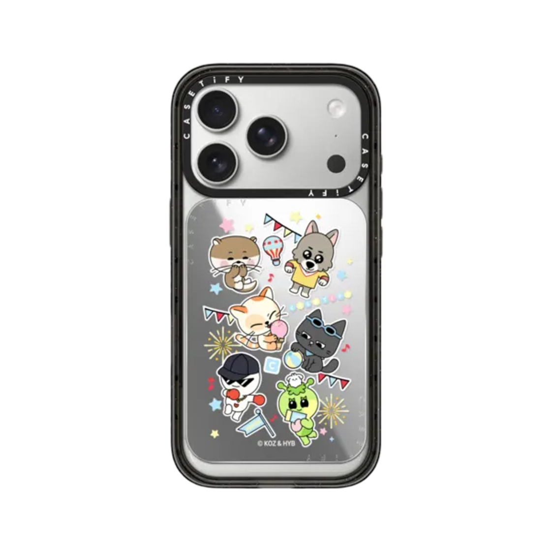 케이스티파이 x 쁘넥도 스티커 카드홀더 스탠드 미러 스내피 맥세이프 카드홀더 스탠드 실버(Casetify x BBNEXDO Sticker Cardholder Stand Mirror Snappy MagSafe Cardholder Stand Silver)