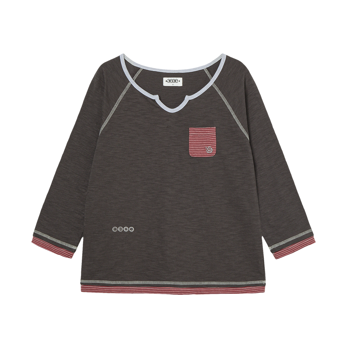 에이이에이이 레이어드 슬리브 티 차콜(AEAE Layered Sleeve Tee Charcoal)