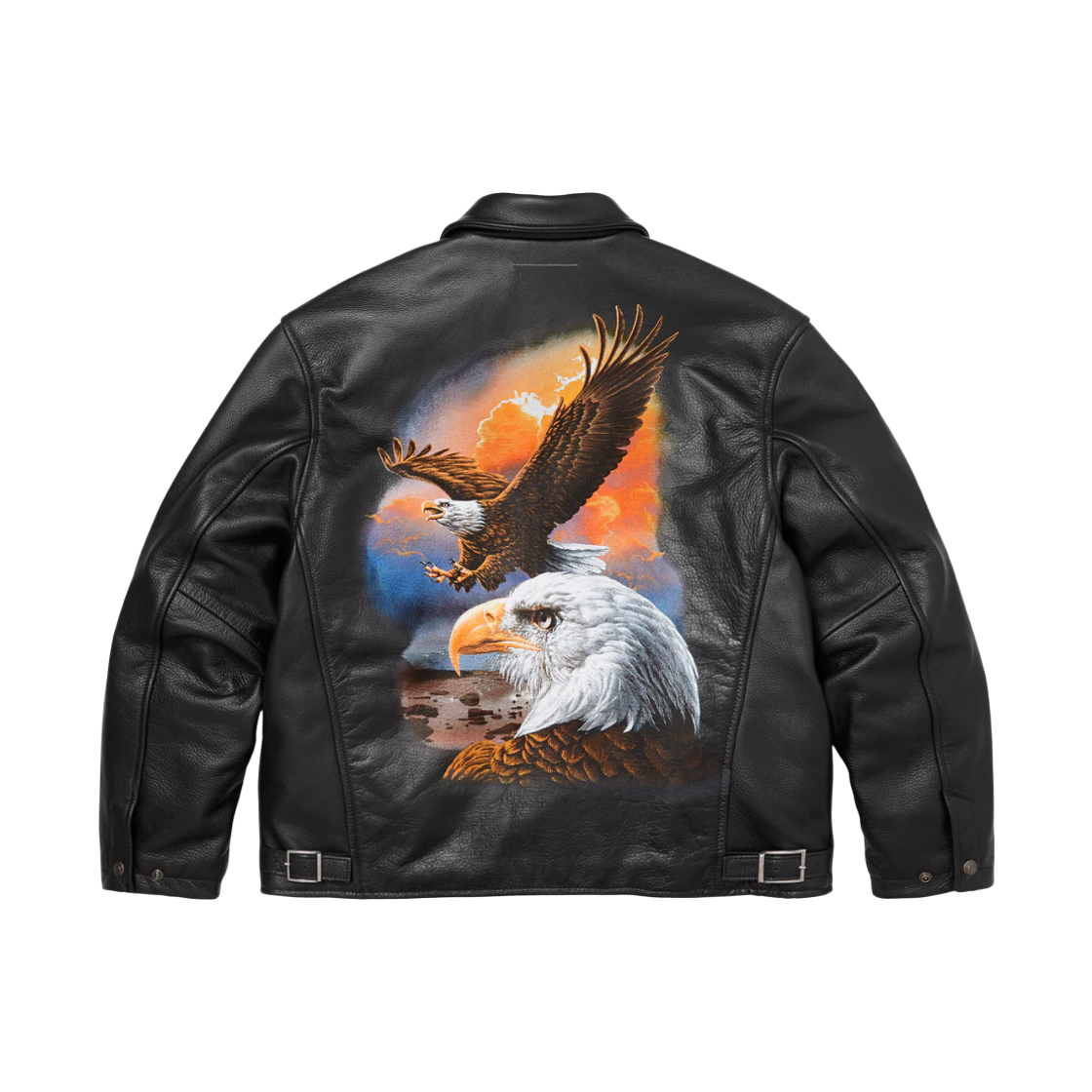 슈프림 x MM6 메종 마르지엘라 x 쇼트 이글 레더 자켓 블랙 - 26SS