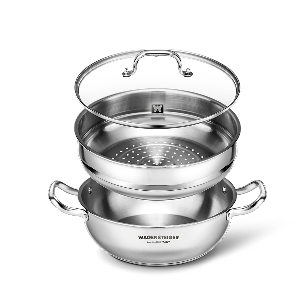 바겐슈타이거 스텐 멀티 2단 스팀팟 28cm 찜기 냄비 찜냄비(WAGENSTEIGER Stainless Multi 2-Tier Steamer Pot 28cm) - 6