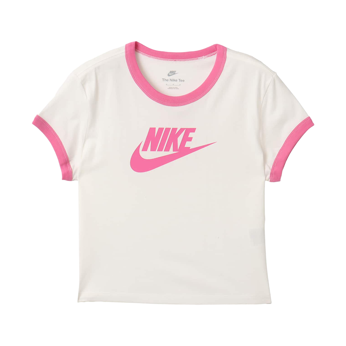IF4073-101 (W) Nike NSW Graphic Ringer T-Shirt White Playful Pink - Asia