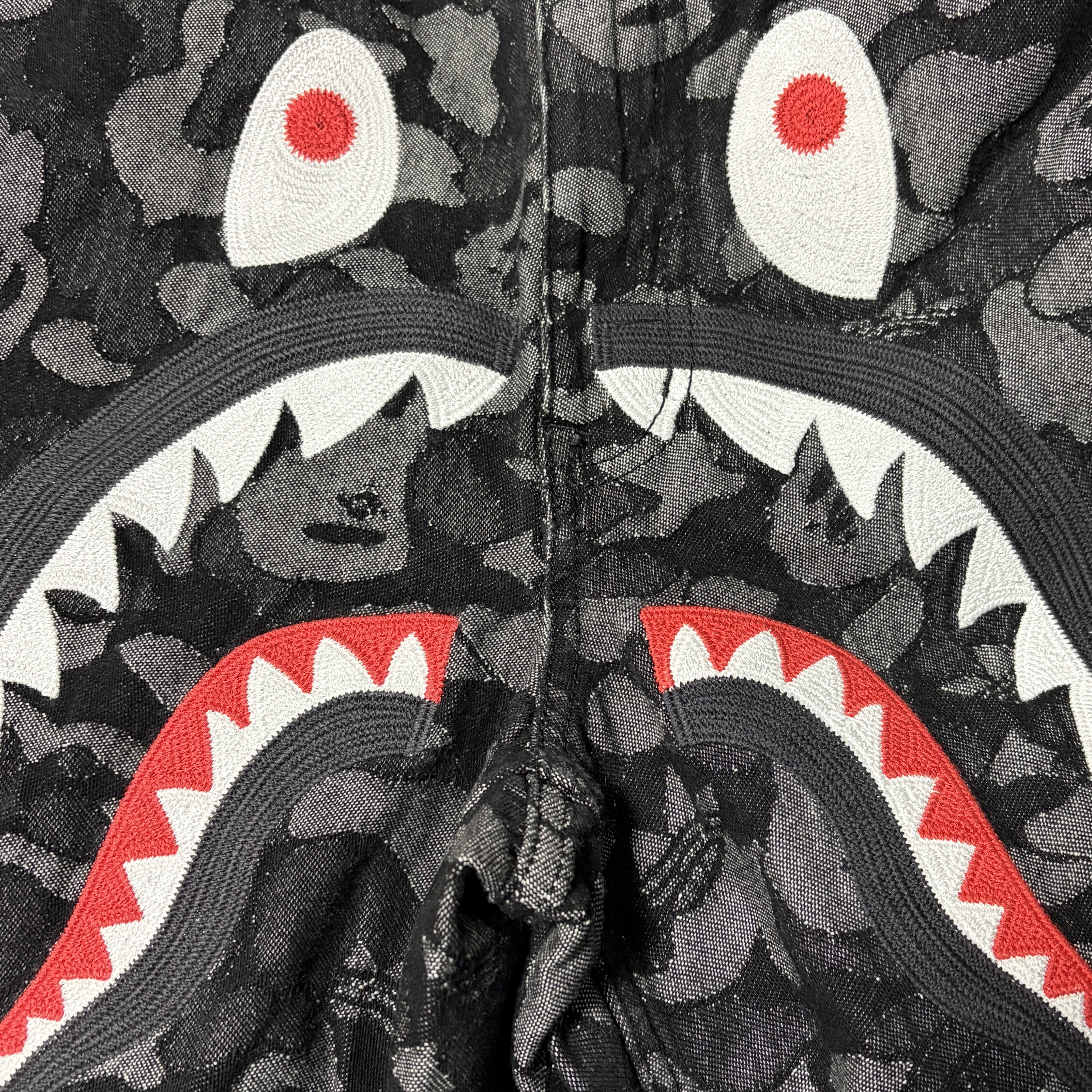 Adidas x BAPE Shark Denim Shorts Black - KR Sizing 착용 스타일
