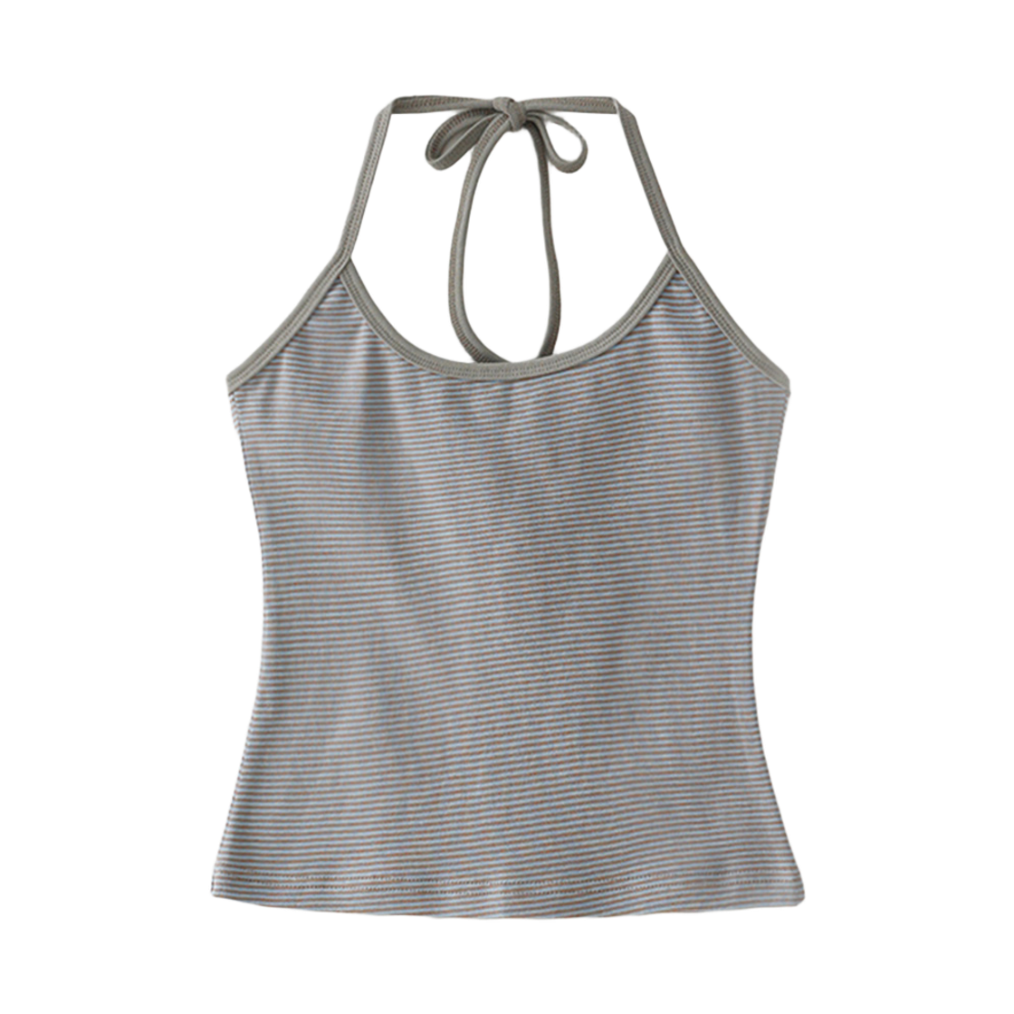 블루 선플라워 썬라인 스트라이프 홀터 탑 베이지(Blue Sunflower Sunline Stripe Halter Top Beige)
