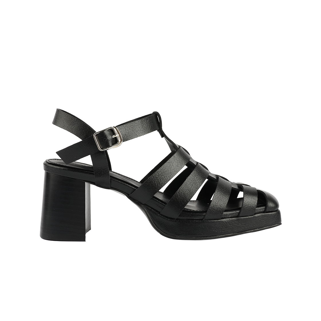 MD0199_2 Moodnight Renee Fisherman Strap Platform Sandals l Black