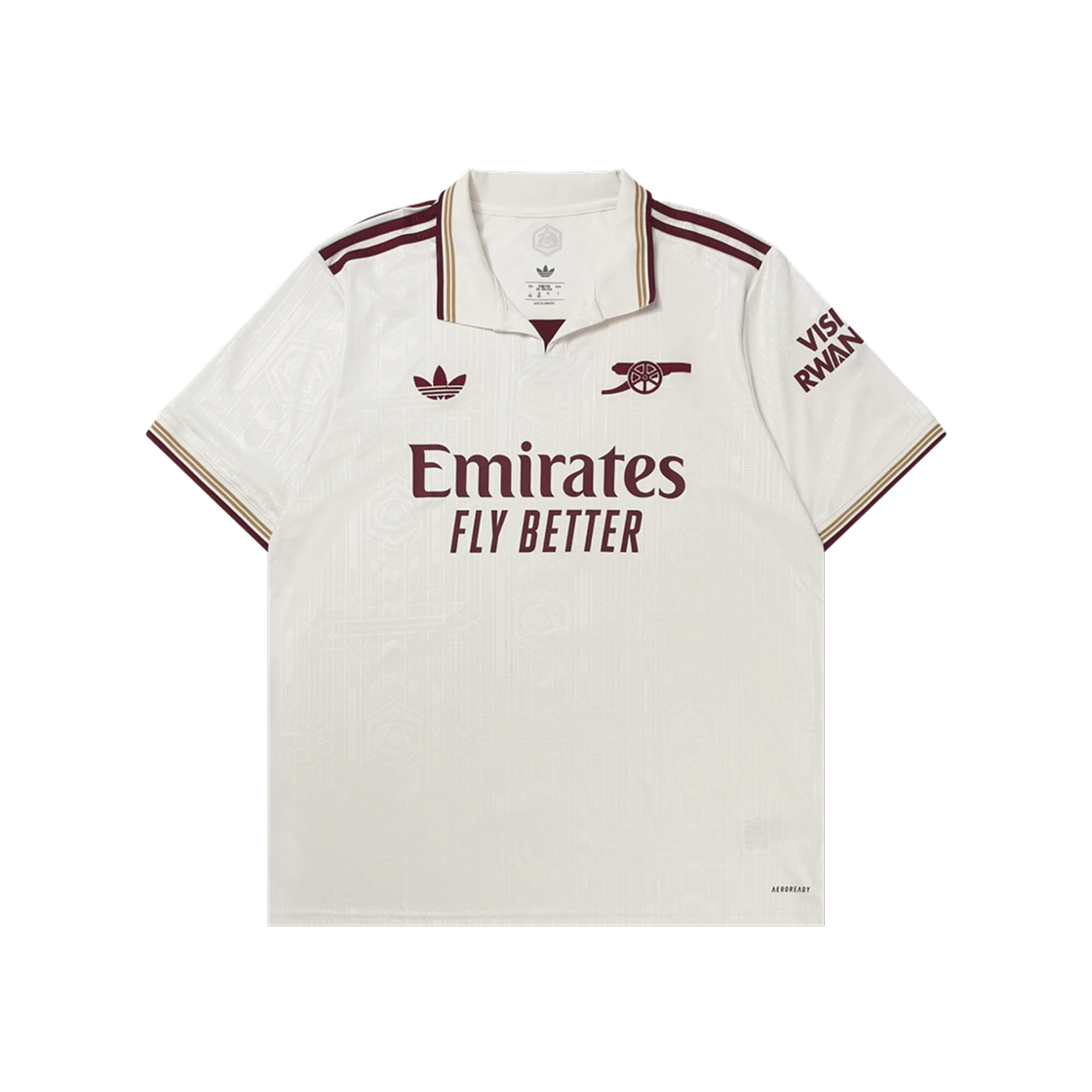 아디다스 아스날 2025/26 3rd 저지 클라우드 화이트 팀 콜 버건디 2 - KR 사이즈 (논 마킹 버전)