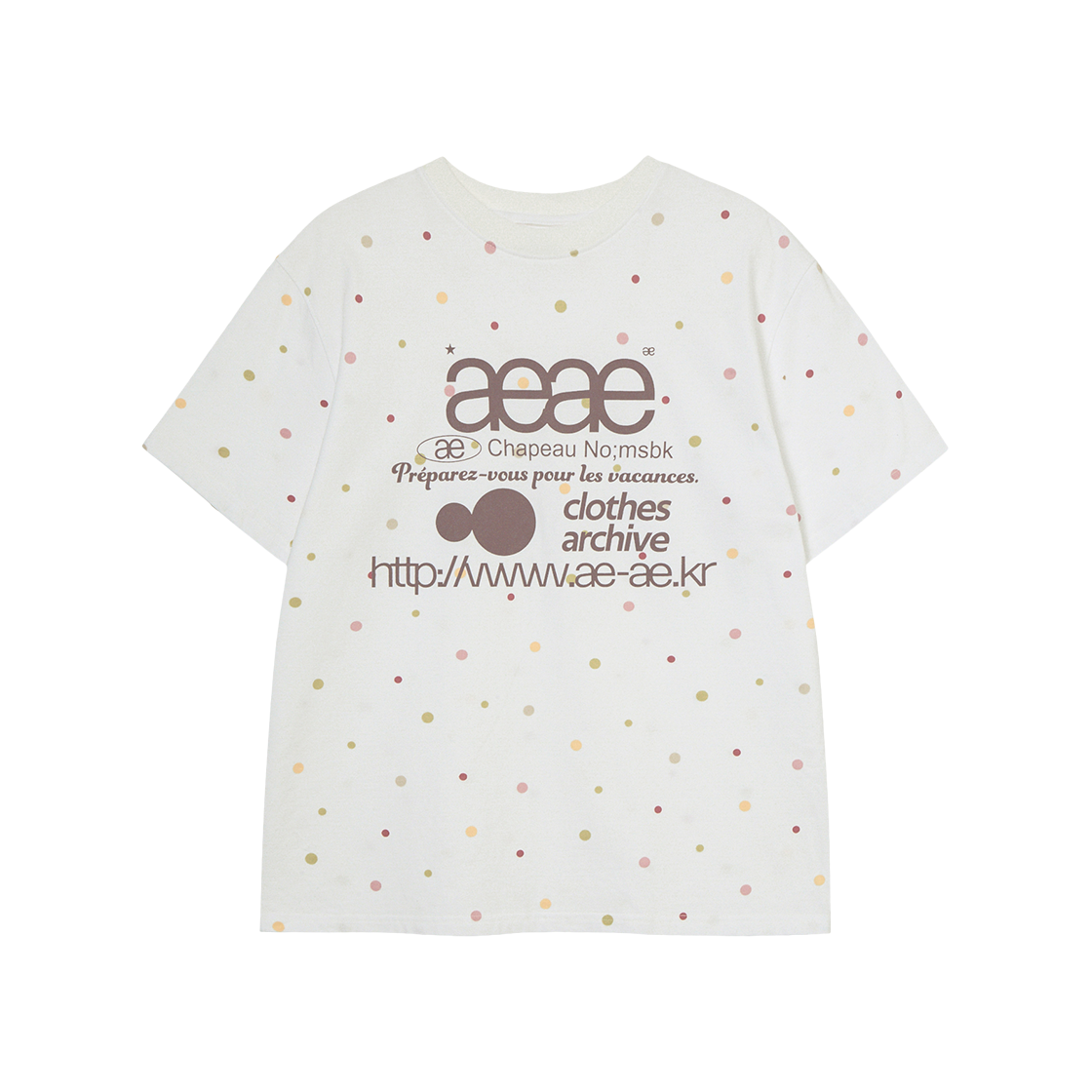 에이이에이이 웹 로고 컬러 도트 티셔츠 화이트(AEAE Web Logo Color Dot T-Shirts White)
